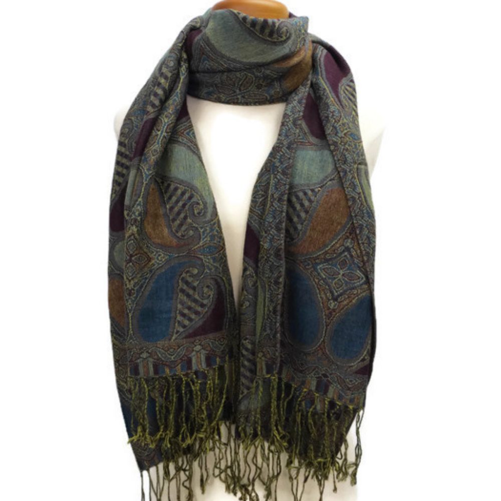 Unbranded Scarves 2 Paisley Multi Color Geometric